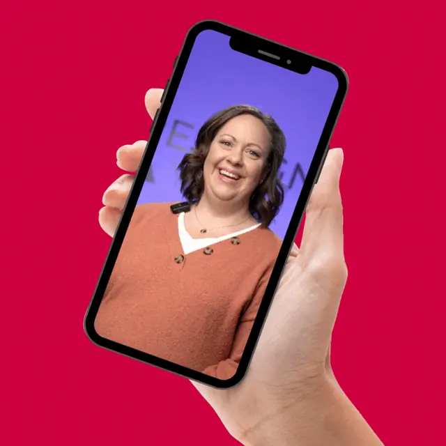 Client testimonial video produced by DeWitt Studios playing on a phone